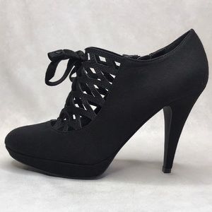Black Faux Suede Heels